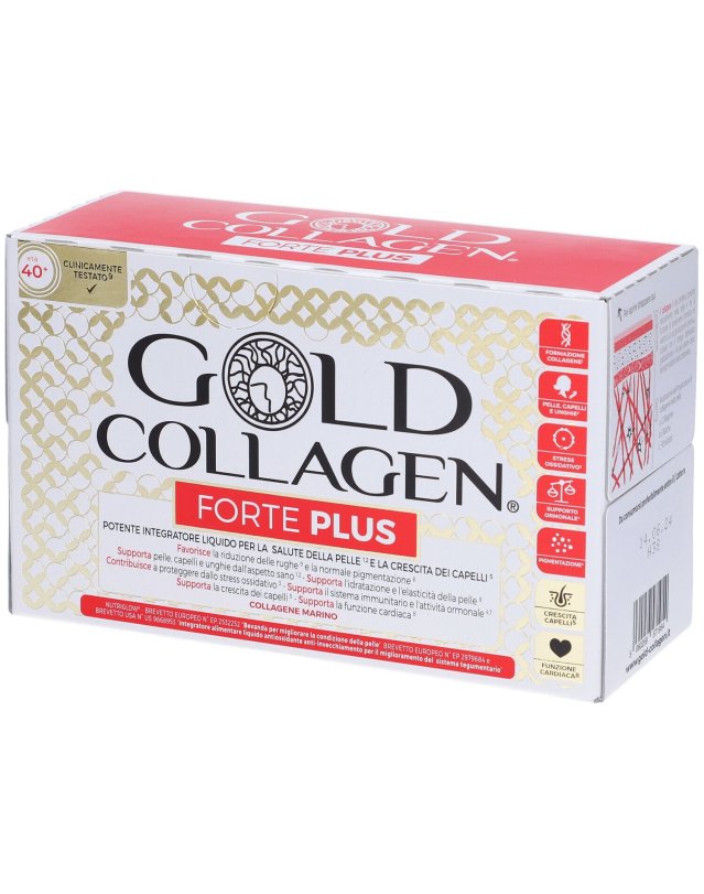 GOLD Collagen Forte Plus 10 Flaconi - Integratore al Collagene Antietà