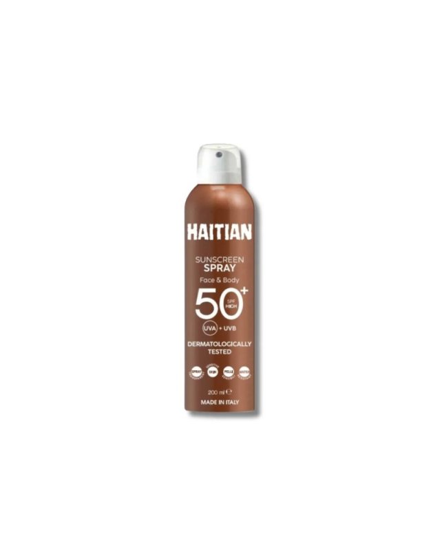 Haitian spray solare SPF50 200 ml - Trasparente viso e corpo