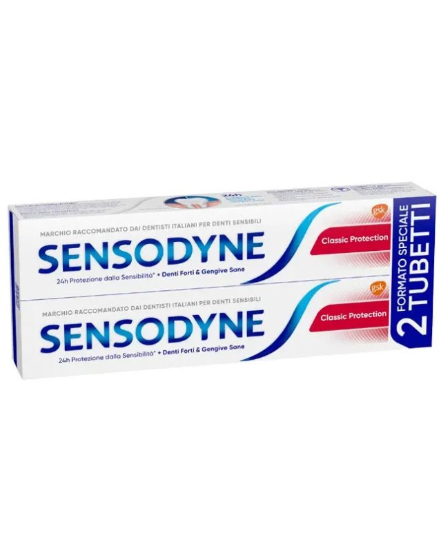 Sensodyne Classic Protection dentifricio per denti sensibili con fluoro 2x75ml