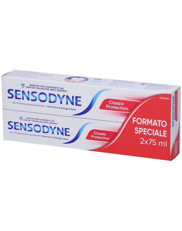 Sensodyne Classic Protection dentifricio per denti sensibili con fluoro 2x75ml
