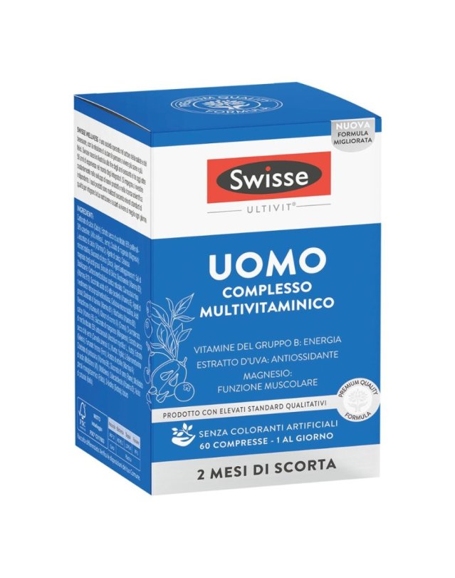 Swisse Uomo Multivitaminico 60 Compresse - Per Energia e Benessere