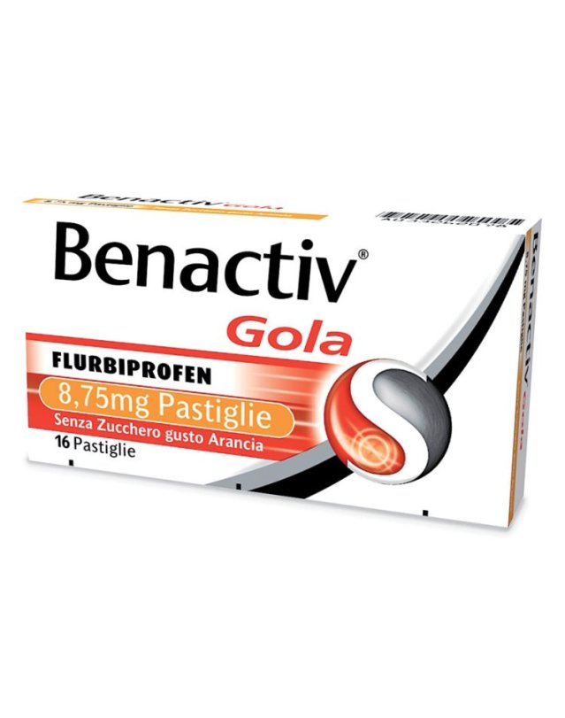 Benactiv Gola 16 Pastiglie Arancia Senza Zucchero - Mal di Gola Benactiv Gola 16 Pastiglie Arancia Senza Zucchero - Mal di Gola