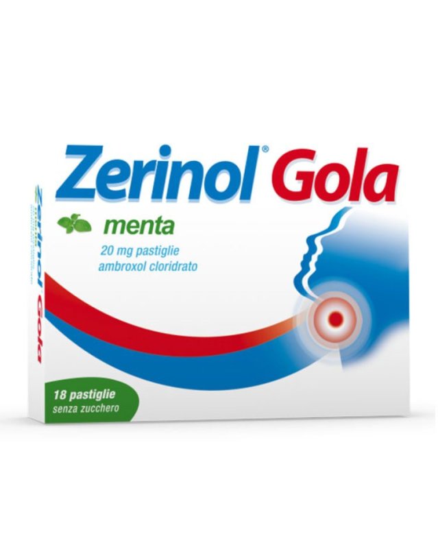 Zerinol Gola Menta, 18 Pastiglie - Sollievo Mal di Gola