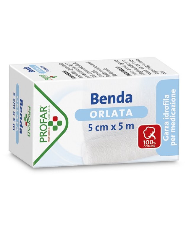 Benda Orlata 5x500cm &ndash; Fissaggio Medicazioni in Cotone 100%