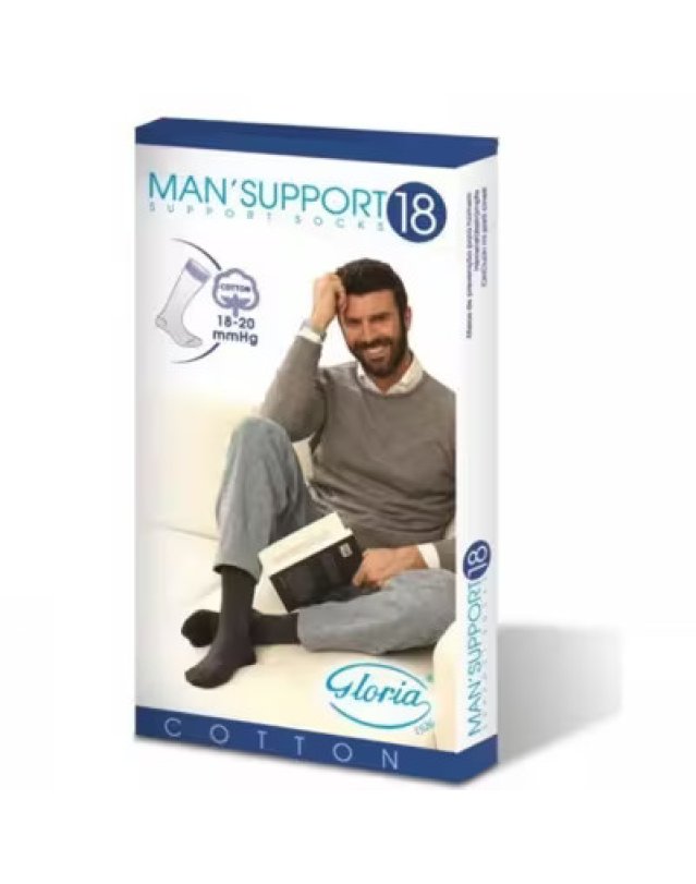Gloria Med Gambaletto Support 18 Cotone Bianco Taglia 3