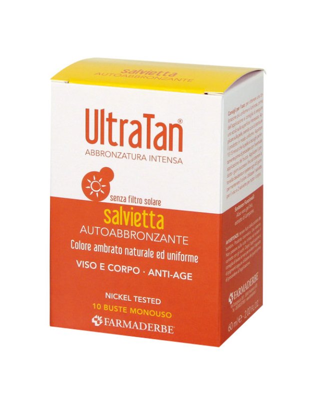 Ultra Tan 10 Salviette Autoabbronzanti Viso e D&eacute;collet&eacute;