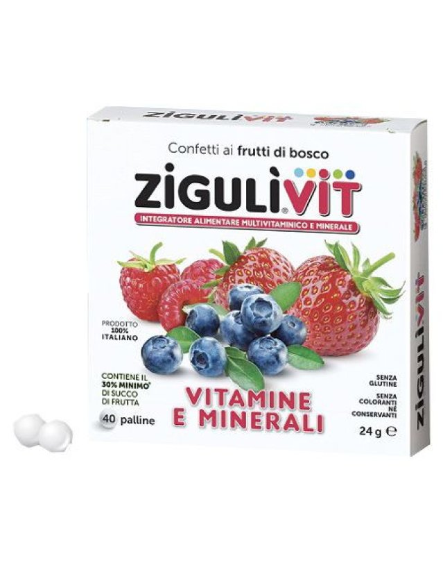 Zigulì Vit Fruttibosco 40 confetti - Multivitaminico e Integratore Minerale Zigulì Vit Fruttibosco 40 confetti - Multivitaminico e Integratore Minerale