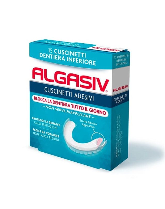 Cuscinetti Adesivi per Dentiera Inferiore 15 pz &ndash; Blocco Tutto il Giorno