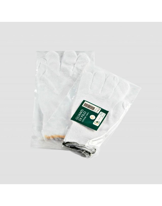 Guanti Cotone 100% Bianco Misura 7 - Per Allergie Dermatologiche