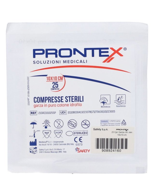 Garze Sterili in Cotone 10x10 cm 25 pezzi – Medicazione Ferite Garze Sterili in Cotone 10x10 cm 25 pezzi – Medicazione Ferite