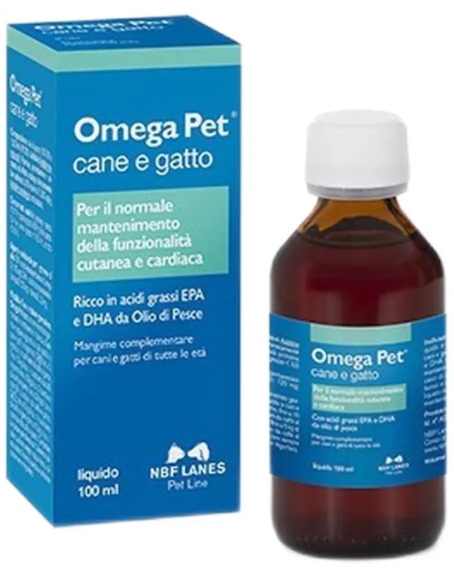 Omega Pet 100ml - Supporto Cutaneo e Cardiocircolatorio Cani e Gatti Omega Pet 100ml - Supporto Cutaneo e Cardiocircolatorio Cani e Gatti