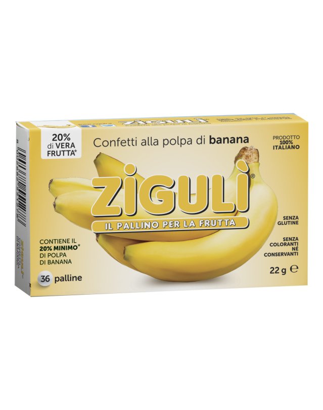 Ziguli Banana 36 Palline 22g – Caramelle Senza Glutine per Bambini Ziguli Banana 36 Palline 22g – Caramelle Senza Glutine per Bambini