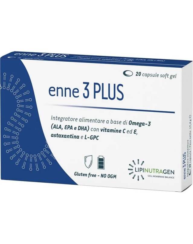 Enne 3 Plus 20 Capsule Softgel Omega-3 Funzione Cardiaca Enne 3 Plus 20 Capsule Softgel Omega-3 Funzione Cardiaca