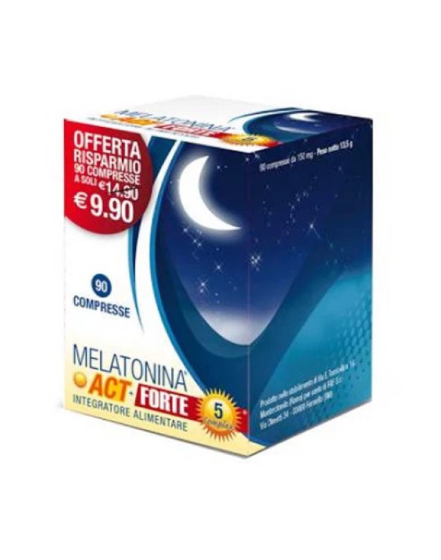 Melatonina Act+Forte 90 Cpr - Sonno e Rilassamento Melatonina Act+Forte 90 Cpr - Sonno e Rilassamento