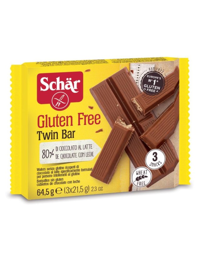 Twin Bar Schar 3x21,5g - Wafer Cioccolato Latte Senza Glutine