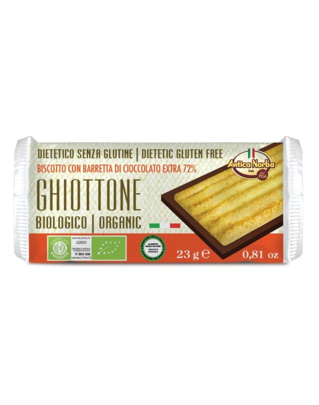 Ghiottone Biscotto Cioccolato Fondente 72% 23g Senza Glutine Bio
