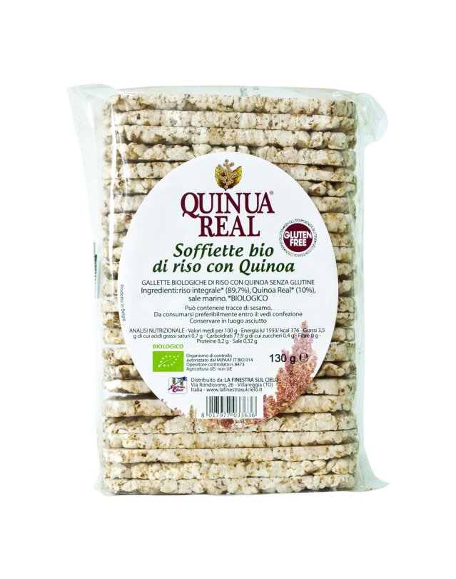 Soffiette Riso Quinoa 130g Bio - Snack Leggero e Gustoso Soffiette Riso Quinoa 130g Bio - Snack Leggero e Gustoso