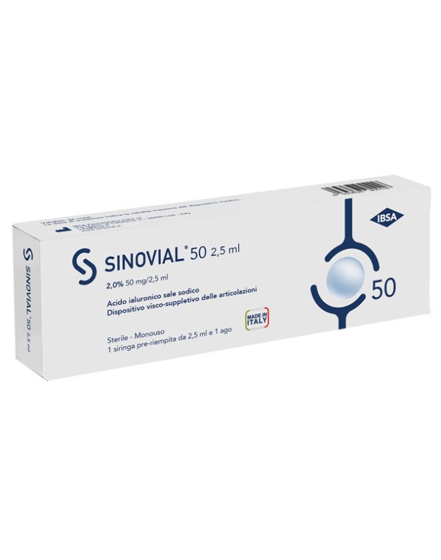 Sinovial 50 Siringa 2,5ml &ndash; Acido Ialuronico per Articolazioni