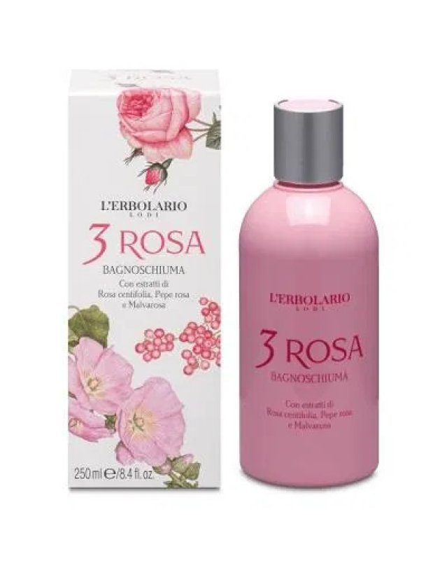 3 Rosa Bagnoschiuma 250ml &ndash; Pelle Morbida e Profumata