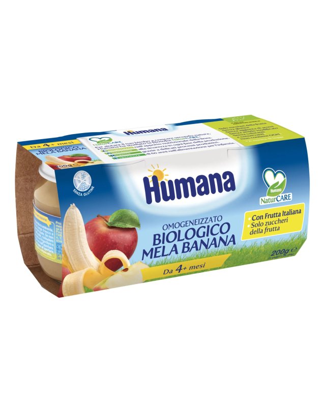 Omogeneizzato Biologico Mela Banana 2x100g – Frutta per Neonati 4+ Mesi Omogeneizzato Biologico Mela Banana 2x100g – Frutta per Neonati 4+ Mesi