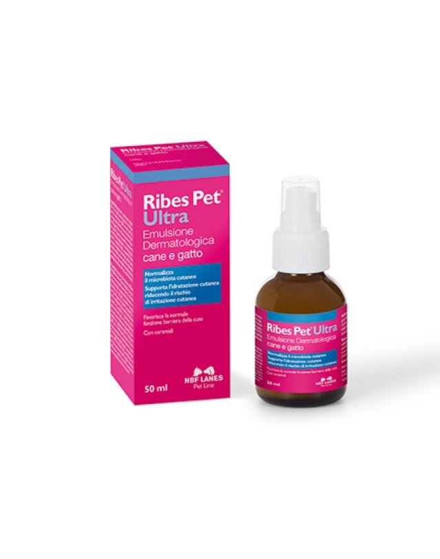 Ribes Pet Ultra Emulsione Dermatologica 50 ml Spray &ndash; Cute e Barriera Cutanea Cani e Gatti