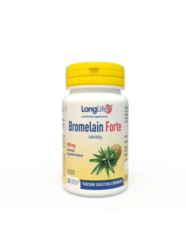 Bromelain Forte Longlife 30 Compresse - Drenaggio e Cellulite