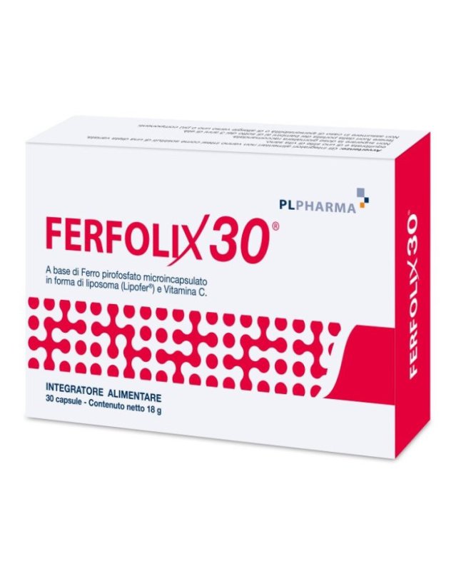 Ferfolix30 30cps - Ferro e Vitamina C, contro Stanchezza Ferfolix30 30cps - Ferro e Vitamina C, contro Stanchezza