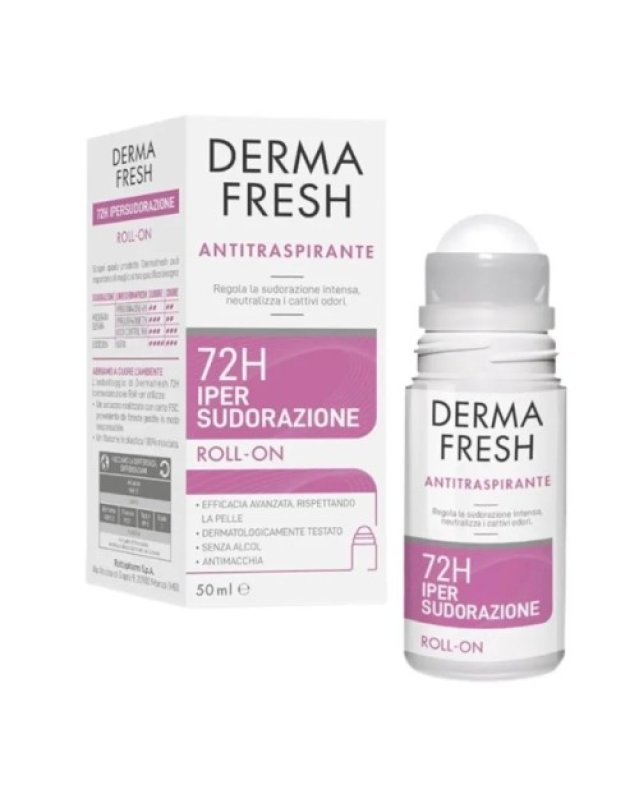 Dermafresh 72h Ipersud Roll On 50 ml &ndash; Deodorante Antitraspirante per Ipersudorazione