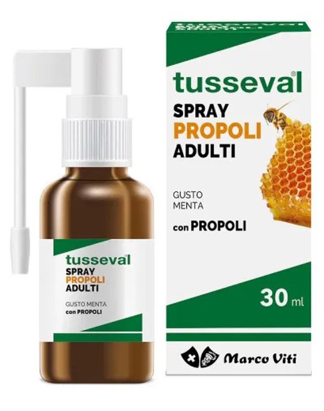 Tusseval Spray Gola Propoli Adulti 30ml - Benessere e Sollievo Tusseval Spray Gola Propoli Adulti 30ml - Benessere e Sollievo
