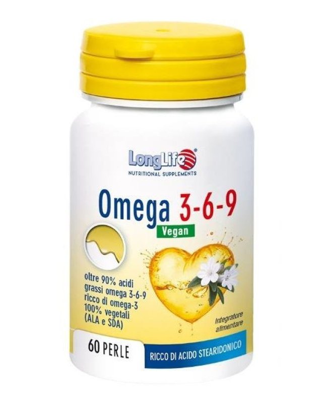 Omega 3 6 9 Vegan Longlife 60 Perle - Funzione Cardiaca Omega 3 6 9 Vegan Longlife 60 Perle - Funzione Cardiaca