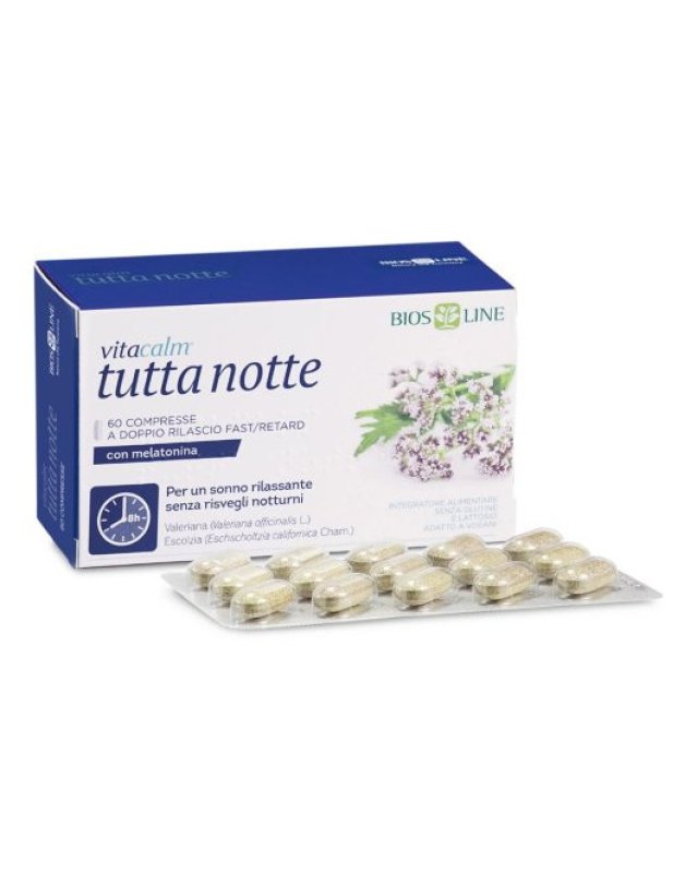 Vitacalm Tutta Notte 60 Cpr - Favorisce Sonno e Rilassamento Vitacalm Tutta Notte 60 Cpr - Favorisce Sonno e Rilassamento