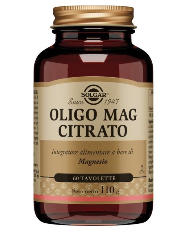Oligo Mag Citrato Solgar 60 Tavolette - Stanchezza e Metabolismo