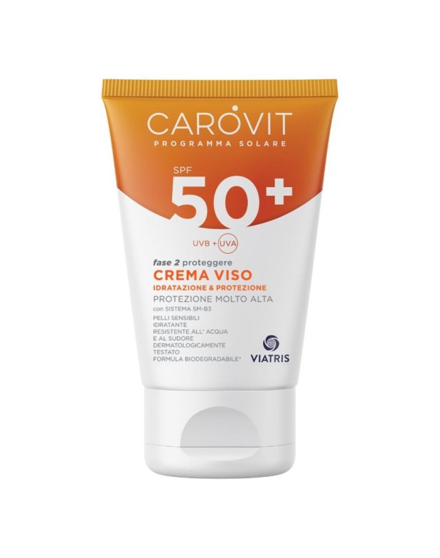 Carovit Solare Crema Viso SPF50+ 50ml - Pelli Sensibili Carovit Solare Crema Viso SPF50+ 50ml - Pelli Sensibili