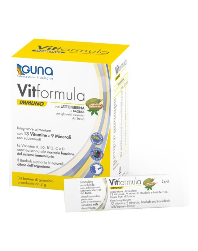 Vitformula Immuno GUNA 30 Bustine - Difese Immunitarie e Energia Vitformula Immuno GUNA 30 Bustine - Difese Immunitarie e Energia