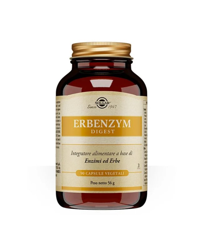 Erbenzym Digest Solgar, 90 capsule vegetali - Funzione Digestiva