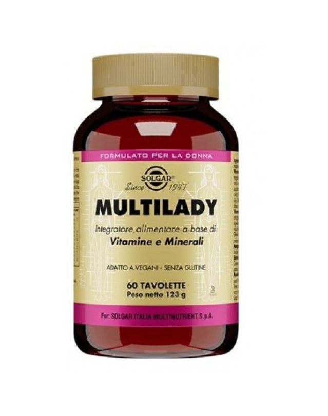Multilady Solgar 60 Tavolette - Multivitaminico Donna Multilady Solgar 60 Tavolette - Multivitaminico Donna