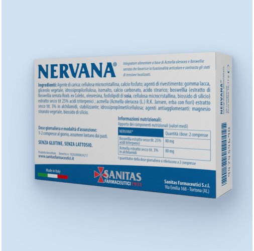 Sanitas Farmaceutici Nervana Integratore per Funzionalità Articolare 30 Compresse Sanitas Farmaceutici Nervana Integratore per Funzionalità Articolare 30 Compresse