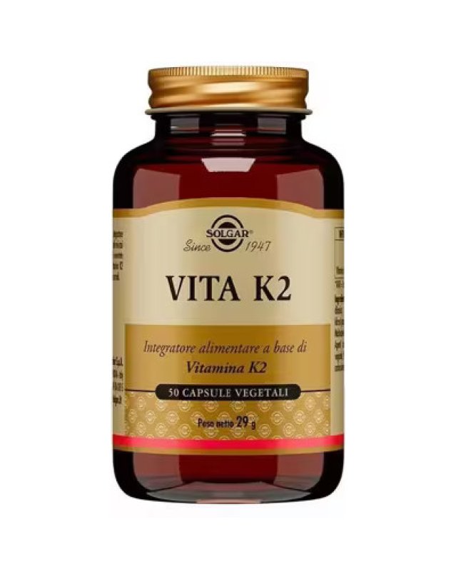 Solgar Vita K2 Integratore Vitamina K2 200mcg 50 Capsule Vegetali Ossa Sane