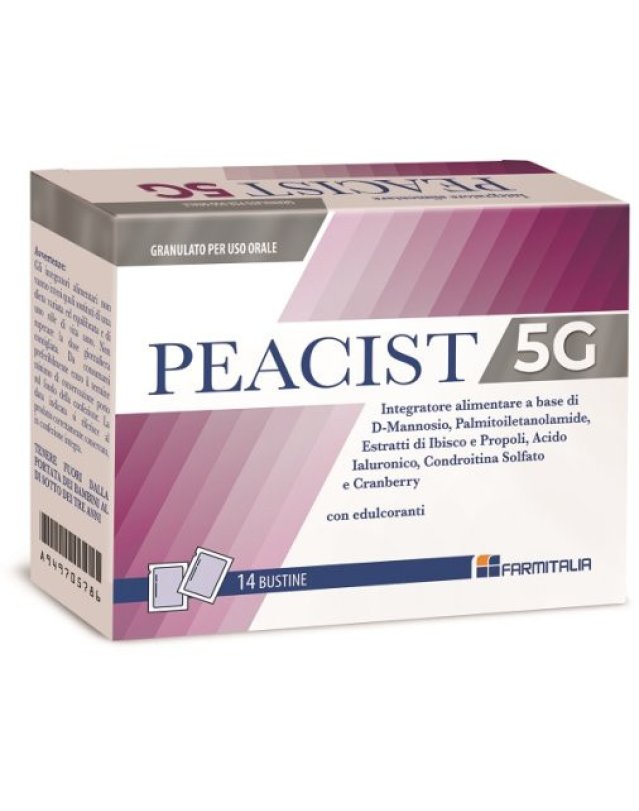 Peacist 5G Integratore Vie Urinarie - 14 Bustine Senza Glutine e Lattosio