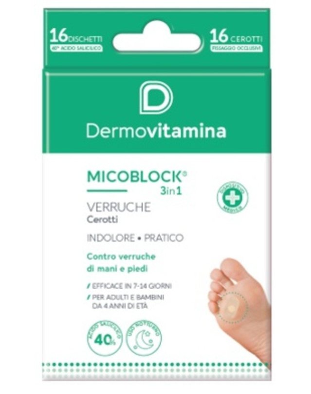 Micoblock Cerotti Verruche 16 Dischetti – Acido Salicilico 40% Micoblock Cerotti Verruche 16 Dischetti – Acido Salicilico 40%