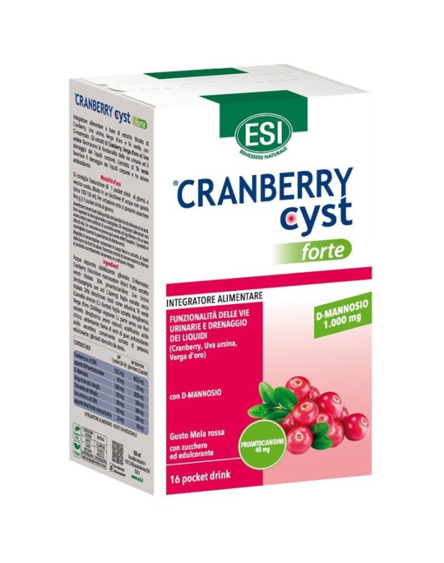Cranberry Cyst Forte 16 Pocket Drink - Vie Urinarie e Drenaggio