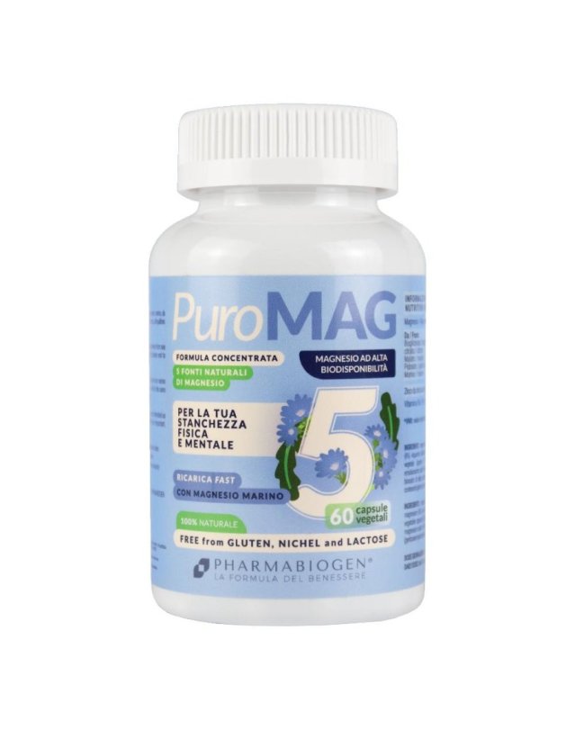 Puromag5 60 Capsule - Magnesio,  Energia e Funzione Muscolare