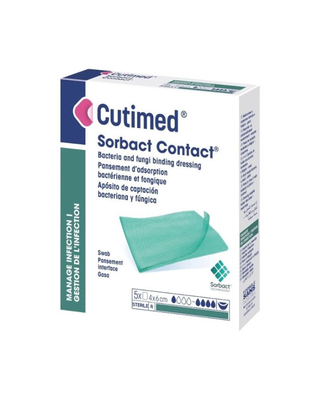 Cutimed Sorbact Contact 5 pz 4x6 cm – Medicazione per Ferite Infette Cutimed Sorbact Contact 5 pz 4x6 cm – Medicazione per Ferite Infette