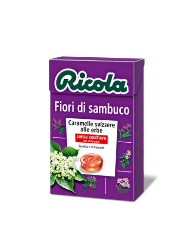 Caramelle Fiori Sambuco Ricola 50g - Senza Zucchero, Rinfrescanti Caramelle Fiori Sambuco Ricola 50g - Senza Zucchero, Rinfrescanti