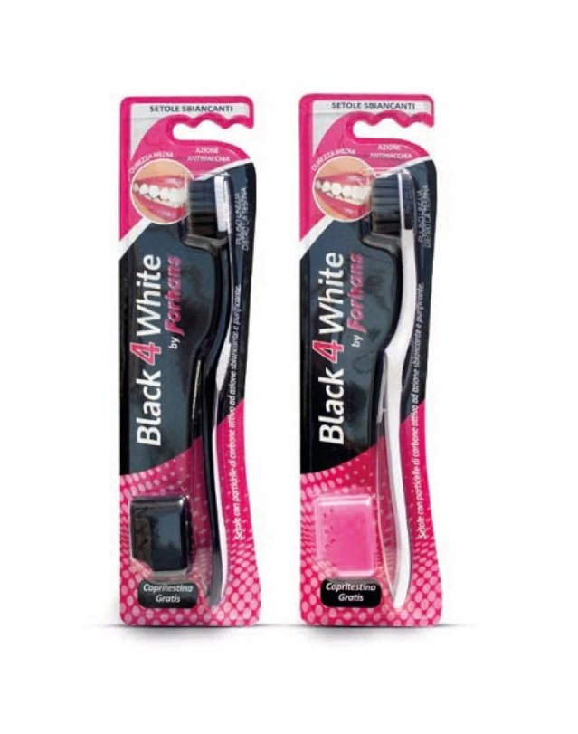Forhans Spazzolino Black4White Carbone Attivo - Sbiancante Forhans Spazzolino Black4White Carbone Attivo - Sbiancante
