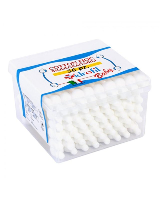 Cotton Fioc Baby Biodegradabili 56 pz &ndash; Igiene Delicata Neonato