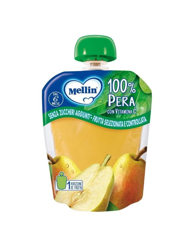 Merenda Pouch Pera 90g &ndash; 100% Frutta per Bambini dal 6&deg; Mese