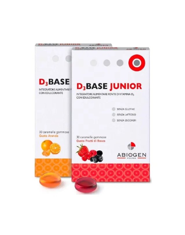 D3Base Junior 30 Caramelle - Vitamina D3 e Ossa Sane Bambini D3Base Junior 30 Caramelle - Vitamina D3 e Ossa Sane Bambini