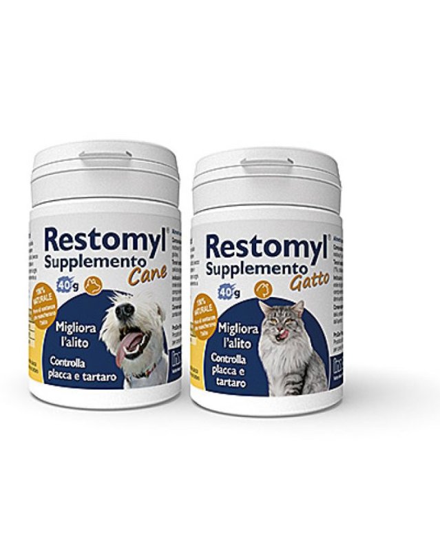Restomyl Supplemento Gatto 40g &ndash; Placca, Tartaro e Alito Fresco