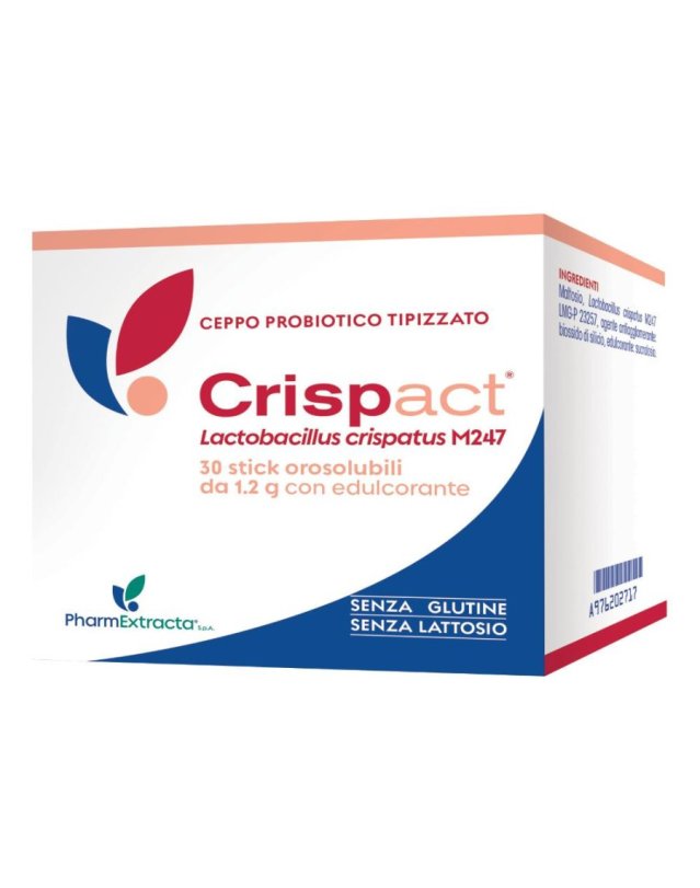 Pharmextracta Crispact Integratore Probiotico Orosolubile Senza Glutine 30 Stick